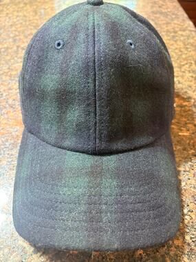Vineyard Vines Tartan Plaid Green/Navy Wool Baseball Cap/Hat - NWT